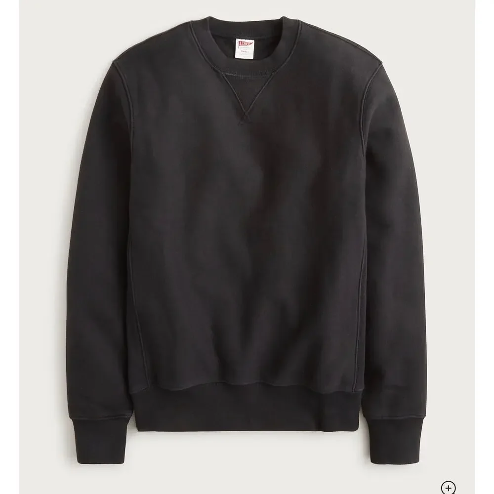 J. Crew Heritage 14 oz. fleece sweatshirt Black NWT size XS